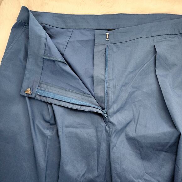 Misook Blue Pleated Wide Leg Trouser Pants | High Rise | Lightweight Knit | XL - Picture 9 of 10